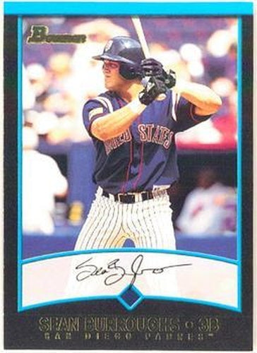 #160 Sean Burroughs - San Diego Padres - 2001 Bowman Baseball