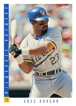 #160 Greg Vaughn - Milwaukee Brewers - 1993 Score Baseball