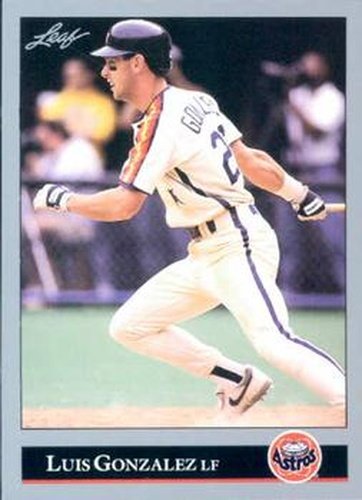 #160 Luis Gonzalez - Houston Astros - 1992 Leaf Baseball