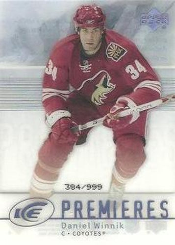 #160 Daniel Winnik - Phoenix Coyotes - 2007-08 Upper Deck Ice Hockey