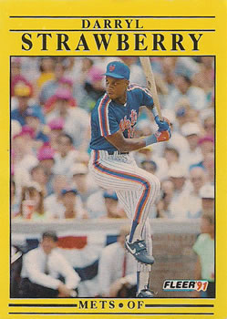 #161 Darryl Strawberry - New York Mets - 1991 Fleer Baseball