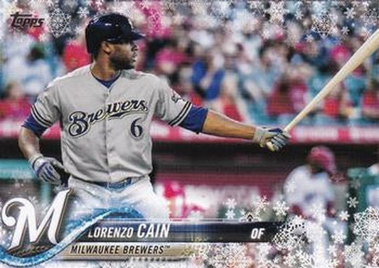 #HMW161 Lorenzo Cain - Milwaukee Brewers - 2018 Topps Holiday Baseball