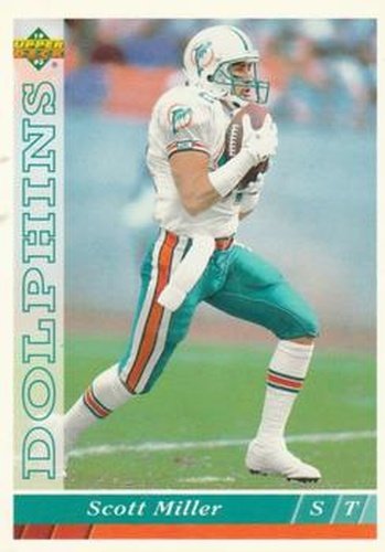 #161 Scott Miller - Miami Dolphins - 1993 Upper Deck Football