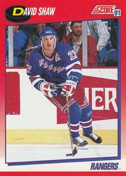 #161 David Shaw - New York Rangers - 1991-92 Score Canadian Bilingual Hockey