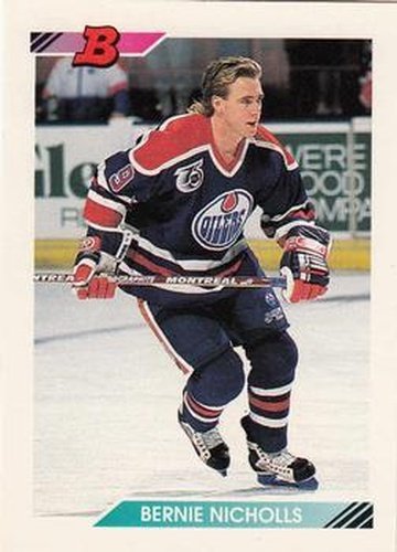 #161 Bernie Nicholls - Edmonton Oilers - 1992-93 Bowman Hockey