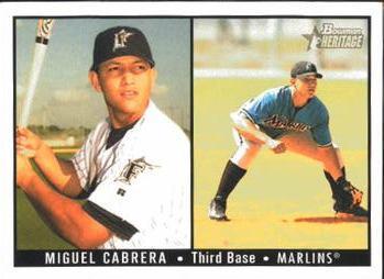 #161 Miguel Cabrera - Florida Marlins - 2003 Bowman Heritage Baseball