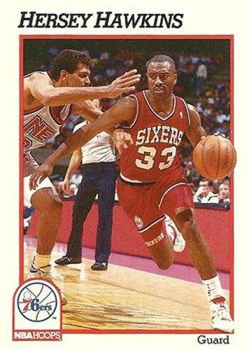 #161 Hersey Hawkins - Philadelphia 76ers - 1991-92 Hoops Basketball