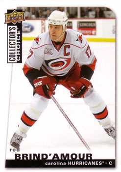 #161 Rod Brind'Amour - Carolina Hurricanes - 2008-09 Collector's Choice Hockey