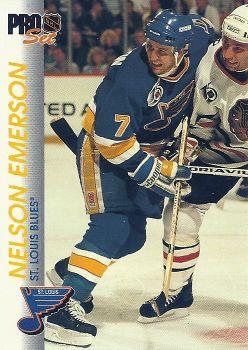 #161 Nelson Emerson - St. Louis Blues - 1992-93 Pro Set Hockey