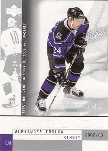 #161 Alexander Frolov - Los Angeles Kings - 2002-03 Upper Deck Mask Collection Hockey