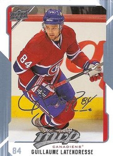 #161 Guillaume Latendresse - Montreal Canadiens - 2008-09 Upper Deck MVP Hockey