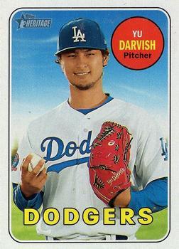 #161b Yu Darvish - Los Angeles Dodgers - 2018 Topps Heritage Baseball