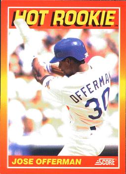 #10 Jose Offerman - Los Angeles Dodgers - 1991 Score Baseball - Hot Rookies