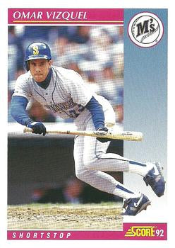 #162 Omar Vizquel - Seattle Mariners - 1992 Score Baseball