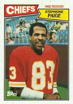 #162 Stephone Paige - Kansas City Chiefs - 1987 Topps Football