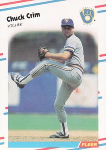 #162 Chuck Crim - Milwaukee Brewers - 1988 Fleer Baseball