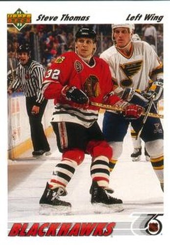 #162 Steve Thomas - Chicago Blackhawks - 1991-92 Upper Deck Hockey