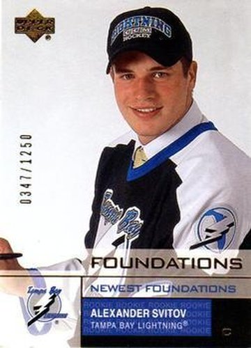 #162 Alexander Svitov - Tampa Bay Lightning - 2002-03 Upper Deck Foundations Hockey