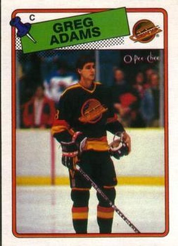 #162 Greg Adams - Vancouver Canucks - 1988-89 O-Pee-Chee Hockey