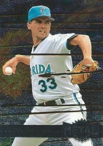 #162 John Burkett - Florida Marlins - 1996 Metal Universe Baseball