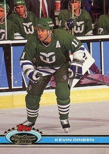 #162 Kevin Dineen - Hartford Whalers - 1991-92 Stadium Club Hockey