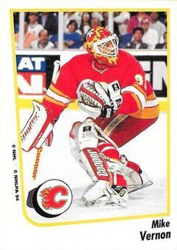 #162 Mike Vernon - Calgary Flames - 1994-95 Panini Hockey Stickers