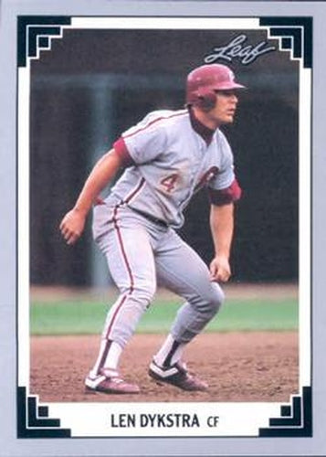 #163 Len Dykstra - Philadelphia Phillies - 1991 Leaf Baseball