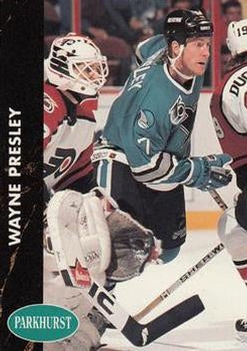#163 Wayne Presley - San Jose Sharks - 1991-92 Parkhurst Hockey