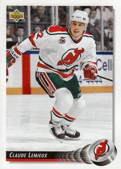 #163 Claude Lemieux - New Jersey Devils - 1992-93 Upper Deck Hockey