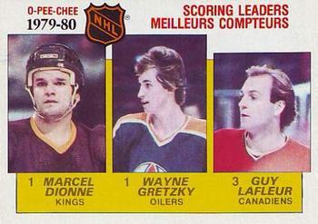 #163 Marcel Dionne / Wayne Gretzky / Guy Lafleur - Los Angeles Kings/Edmonton Oilers/Montreal Canadiens - 1980-81 O-Pee-Chee Hockey