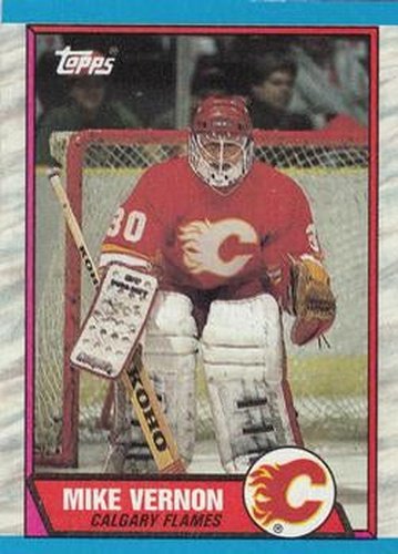 #163 Mike Vernon - Calgary Flames - 1989-90 Topps Hockey