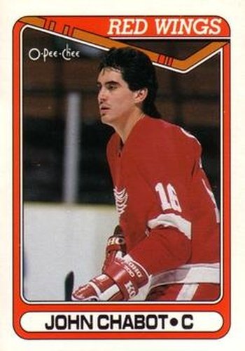 #163 John Chabot - Detroit Red Wings - 1990-91 O-Pee-Chee Hockey