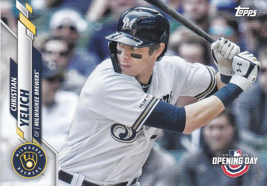 #163 Christian Yelich - Milwaukee Brewers - 2020 Topps Opening Day Baseball