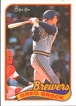 #163 Greg Brock - Milwaukee Brewers - 1989 O-Pee-Chee Baseball