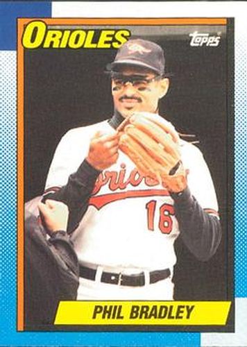 #163 Phil Bradley - Baltimore Orioles - 1990 O-Pee-Chee Baseball