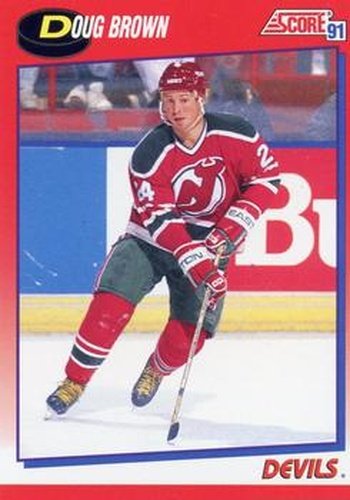 #163 Doug Brown - New Jersey Devils - 1991-92 Score Canadian Bilingual Hockey