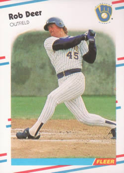 #163 Rob Deer - Milwaukee Brewers - 1988 Fleer Baseball
