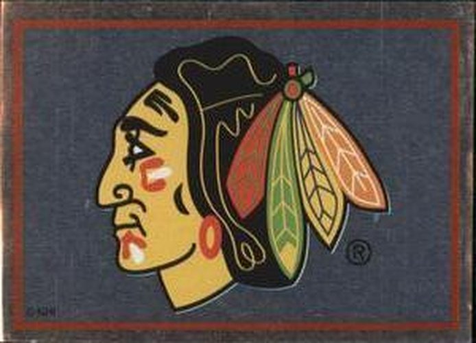 #163 Chicago Blackhawks Logo - Chicago Blackhawks - 1995-96 Panini Hockey Stickers