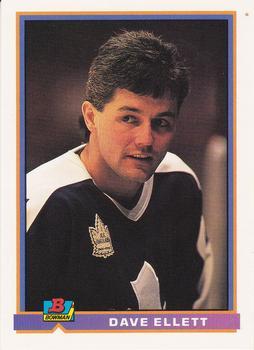 #163 Dave Ellett - Toronto Maple Leafs - 1991-92 Bowman Hockey