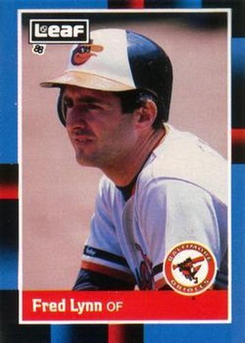 #163 Fred Lynn - Baltimore Orioles - 1988 Leaf Baseball