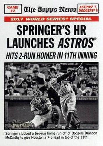 #163 Springer's HR Launches Astros George Springer - Houston Astros - 2018 Topps Heritage Baseball