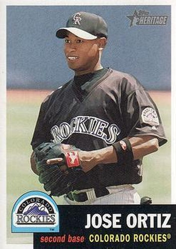 #163 Jose Ortiz - Colorado Rockies - 2002 Topps Heritage Baseball