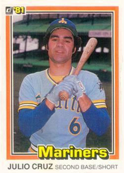 #163 Julio Cruz - Seattle Mariners - 1981 Donruss Baseball