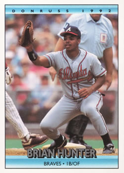 #163 Brian Hunter - Atlanta Braves - 1992 Donruss Baseball