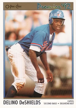 #163 Delino DeShields - Montreal Expos - 1992 O-Pee-Chee Premier Baseball