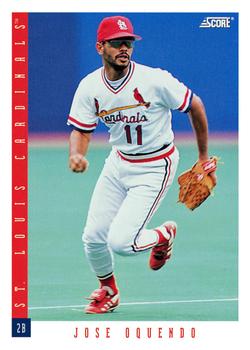 #163 Jose Oquendo - St. Louis Cardinals - 1993 Score Baseball