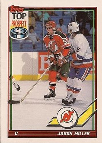 #163 Jason Miller - New Jersey Devils - 1991-92 Topps Hockey
