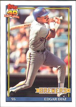 #164 Edgar Diaz - Milwaukee Brewers - 1991 O-Pee-Chee Baseball