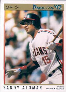 #164 Sandy Alomar Jr. - Cleveland Indians - 1992 O-Pee-Chee Premier Baseball