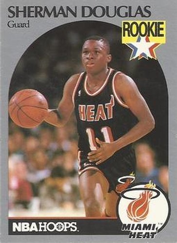 #164 Sherman Douglas - Miami Heat - 1990-91 Hoops Basketball